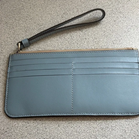 Coach Beige and Light Blue Wristlet - Picture 2 of 4